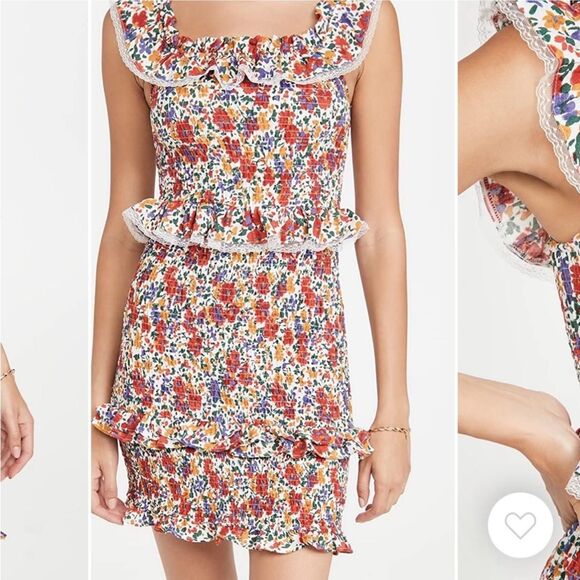 ASTR The Label “Isabel” Smocked Floral Mini Dress Romantic Cottage core Small - Picture 8 of 8